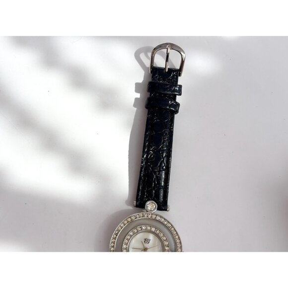 Elizabeth Taylor Leather Silver Ladies Vintage Wristwatch - 29mm - WORKS! - Picture 4 of 10